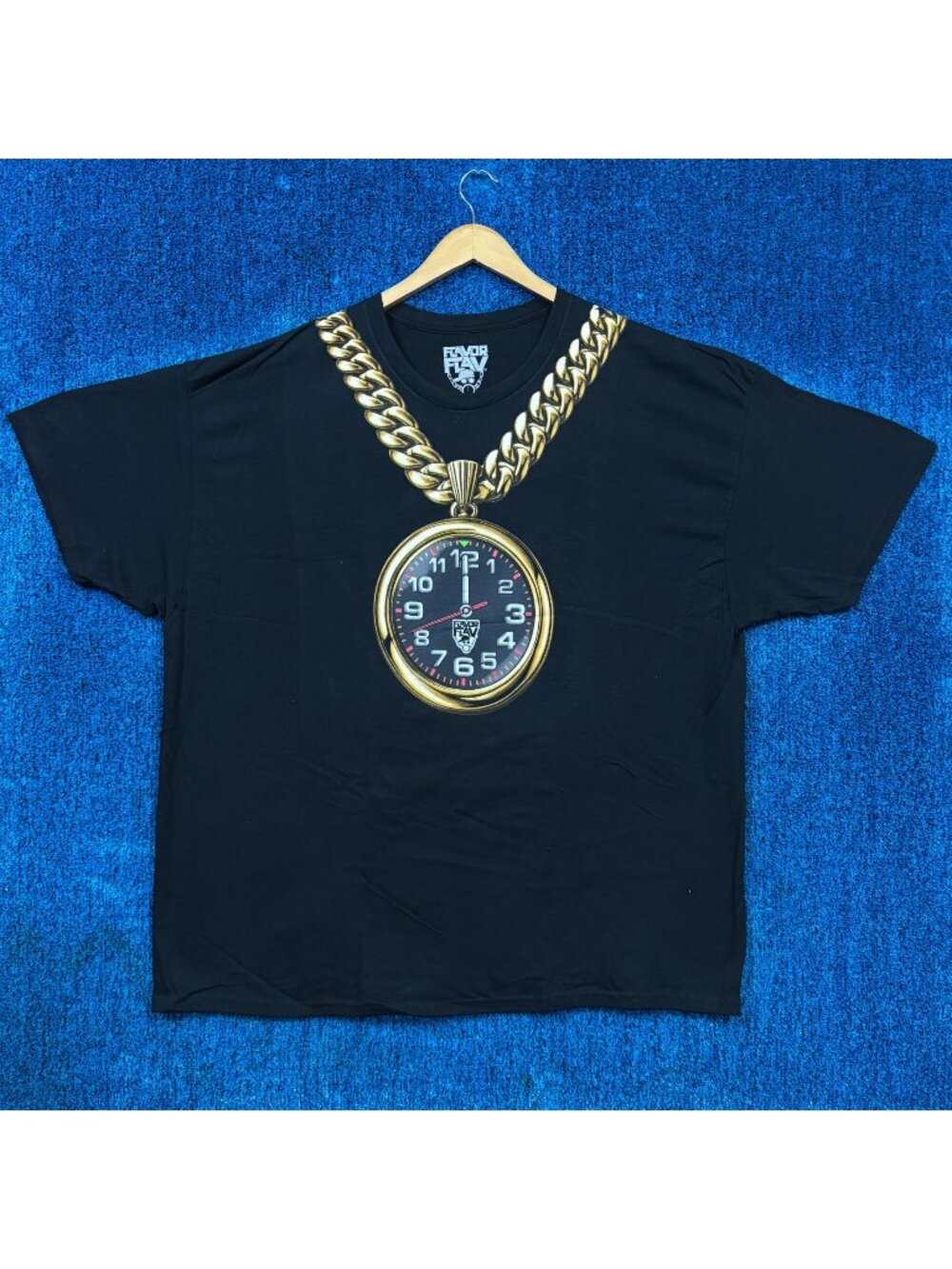 Flavor Flav Gold Clock Chain Public Enemy Hypeman Tee XXXL